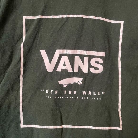 Vans Off The Wall Green T-Shirt Classic Logo In White Skater Men’s Size Medium - Picture 3 of 8